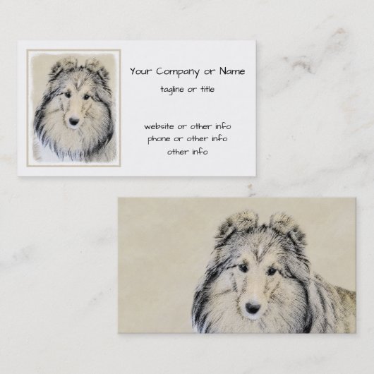 Shetland Sheepdog Painting - Cute Original Dog Art Visitekaartje (Voorkant / Achterkant)