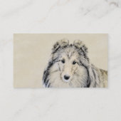 Shetland Sheepdog Painting - Cute Original Dog Art Visitekaartje (Achterkant)
