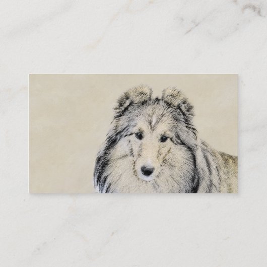 Shetland Sheepdog Painting - Cute Original Dog Art Visitekaartje (Achterkant)