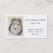 Shetland Sheepdog Painting - Cute Original Dog Art Visitekaartje (Voorkant)
