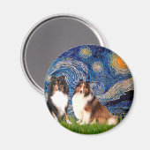 Shetland Sheepdog Pair - Sterrennacht Magneet (Voorkant / Achterkant)