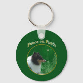 Shetland Sheepdog Peace Sleutelhanger (Achterkant)