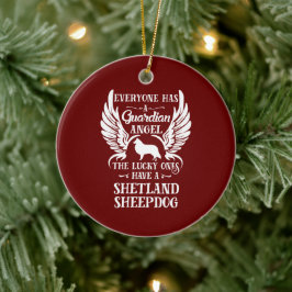 Shetland Sheepdog pet guardian angel Keramisch Ornament