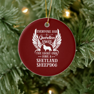 Shetland Sheepdog pet guardian angel Keramisch Ornament