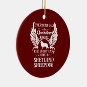 Shetland Sheepdog pet guardian angel Keramisch Ornament (Rechts)