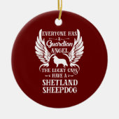Shetland Sheepdog pet guardian angel Keramisch Ornament (Voorkant)
