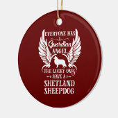 Shetland Sheepdog pet guardian angel Keramisch Ornament (Links)