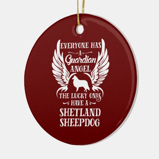 Shetland Sheepdog pet guardian angel Keramisch Ornament (Links)