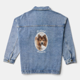 Shetland Sheepdog Pet Portrait Hondenras Sheltie Denim Jacket