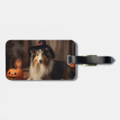 Shetland Sheepdog pompoenen Halloween eng Bagagelabel (Achterkant horizontaal)