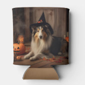 Shetland Sheepdog pompoenen Halloween eng Blikjeskoeler (Achterkant)