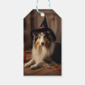 Shetland Sheepdog pompoenen Halloween eng Cadeaulabel (Voorkant)