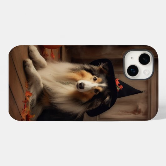 Shetland Sheepdog pompoenen Halloween eng Case-Mate iPhone Case (Achterkant (horizontaal))