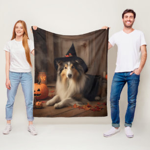 Shetland Sheepdog pompoenen Halloween eng Fleece Deken