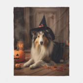 Shetland Sheepdog pompoenen Halloween eng Fleece Deken (Voorkant)