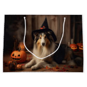 Shetland Sheepdog pompoenen Halloween eng Groot Cadeauzakje (Voorkant)