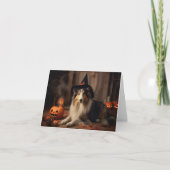 Shetland Sheepdog pompoenen Halloween eng Kaart (Voorkant)