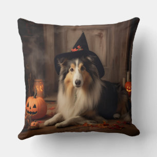Shetland Sheepdog pompoenen Halloween eng Kussen