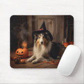 Shetland Sheepdog pompoenen Halloween eng Muismat (Met muis)