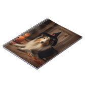 Shetland Sheepdog pompoenen Halloween eng Notitieboek (Linkerzijde)