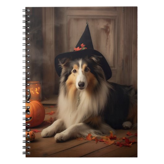 Shetland Sheepdog pompoenen Halloween eng Notitieboek (Voorkant)