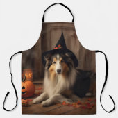 Shetland Sheepdog pompoenen Halloween eng Schort (Voorkant)