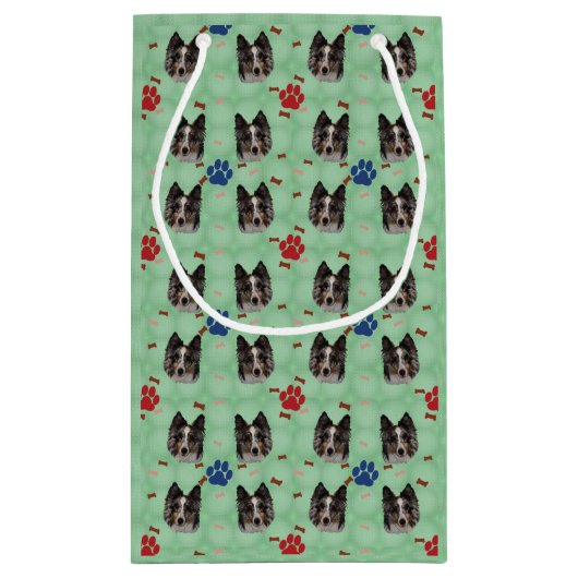 Shetland Sheepdog Portret Klein Cadeauzakje (Achterkant)