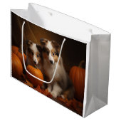 Shetland Sheepdog Puppy Herfst Delight Pompoen Groot Cadeauzakje (Voorkant Gekanteld)