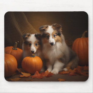Shetland Sheepdog Puppy Herfst Delight Pompoen Muismat