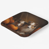 Shetland Sheepdog Puppy Herfst Delight Pompoen Papieren Bordje (Gebogen)