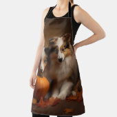 Shetland Sheepdog Puppy Herfst Delight Pompoen Schort (Insitu)