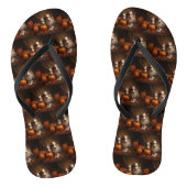 Shetland Sheepdog Puppy Herfst Delight Pompoen Teenslippers (Voetbed)