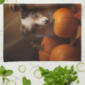 Shetland Sheepdog Puppy Herfst Delight Pompoen Theedoek (Gevouwen)