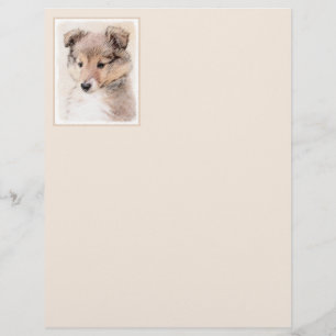 Shetland Sheepdog Puppy Pap Painting Original Dog 