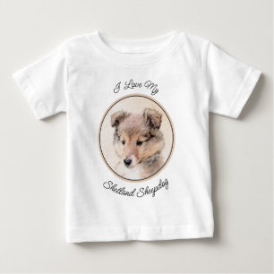 Shetland Sheepdog Puppy Pap Painting Original Dog 