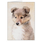 Shetland Sheepdog Puppy Pap Painting Original Dog  (Voorkant)