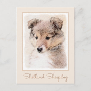Shetland Sheepdog Puppy Pap Painting Original Dog  Briefkaart