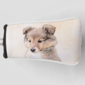 Shetland Sheepdog Puppy Pap Painting Original Dog  Golfheadcover (Voorkant)