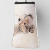 Shetland Sheepdog Puppy Pap Painting Original Dog  Golfheadcover (Draai 90)