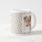 Shetland Sheepdog Puppy Pap Painting Original Dog  Grote Koffiekop (Voorkant rechts)