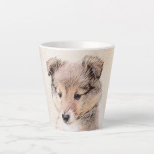 Shetland Sheepdog Puppy Pap Painting Original Dog Latte Mok