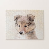 Shetland Sheepdog Puppy Pap Painting Original Dog Legpuzzel (Horizontaal)