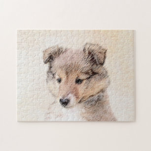 Shetland Sheepdog Puppy Pap Painting Original Dog  Legpuzzel