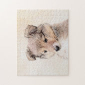 Shetland Sheepdog Puppy Pap Painting Original Dog Legpuzzel (Verticaal)