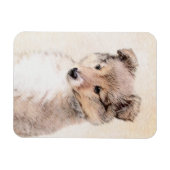 Shetland Sheepdog Puppy Pap Painting Original Dog  Magneet (Horizontaal)