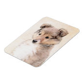 Shetland Sheepdog Puppy Pap Painting Original Dog  Magneet (Linkerzijde)