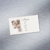 Shetland Sheepdog Puppy Pap Painting Original Dog  Magnetisch Visitekaartje (Voorbeeld)