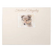 Shetland Sheepdog Puppy Pap Painting Original Dog Notitieblok (Voorkant)