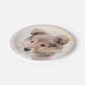 Shetland Sheepdog Puppy Pap Painting Original Dog Papieren Bordje (Gekanteld)