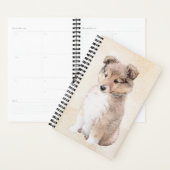 Shetland Sheepdog Puppy Pap Painting Original Dog Planner (Display)